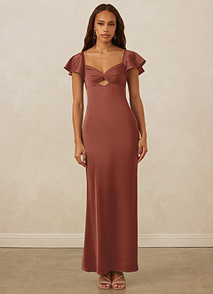 Christian Siriano Bridal for Azazie 1005 Bridesmaid Dresses Auburn Sheath Sweetheart Neckline Stretch Satin Dress image1