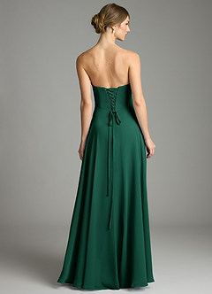 Azazie Ayla Abiti da Damigella Abito A-Line in Chiffon Scollo a Cuore Smeraldo image4