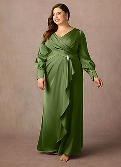 Azazie Petrina Final Sale Juniper Mermaid Pleated Stretch Satin Dress image6