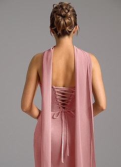 Azazie Sorrel Vestidos de damas de honor Vestido de Rosa Polvorienta de terciopelo de Corte Sirena Convertible con Corsé image6