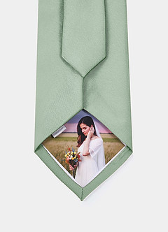 front Matte Satin Custom Photo Tie –  Matching Fabric Personalized Ties