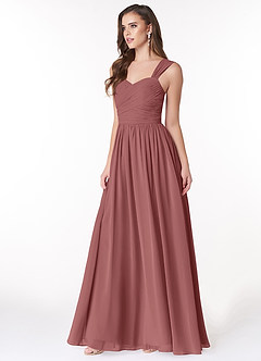 Azazie Zapheira Bridesmaid Dresses Amethyst A-Line Ruched Chiffon Dress image3