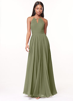 Azazie Cherish Bridesmaid Dresses Pistachio A-Line Pleated Chiffon Dress image4