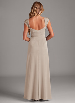 Azazie Laila Bridesmaid Dresses Frost A-Line Pleated Stretch Satin Dress image2