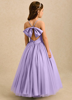 Azazie Aurora Robe Demoiselle D'honneur Fillette Robe Trapèze en Tulle Arc Lilas image1