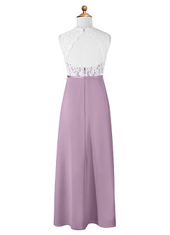 Azazie Rana Junior A-Linie Spitze Chiffon Kleid Blauregen image6