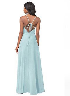 Azazie Everleigh Bridesmaid Dresses Sea Glass A-Line Sweetheart Pleated Chiffon Dress image3