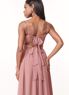 Azazie Zeya 신부 들러리 드레스 A라인 주름진 쉬폰 발목 길이 드레스 image3