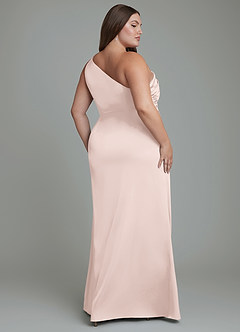 Azazie Akilah Brudtärnklänningar Klänning av Sjöjungfru i Stretch Satin One-shoulder Rodnande Rosa image9