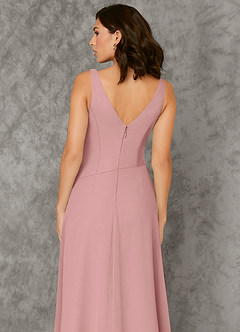 Azazie Kori Bridesmaid Dresses Dusty Rose A-Line Pleated Chiffon Dress image5