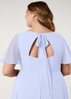 Azazie Kimber Bridesmaid Dresses Lavender A-Line Flounce Sleeve Chiffon Dress image14