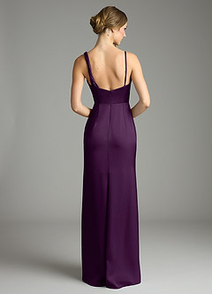 Azazie Samara Robes de demoiselle d'honneur Robe Sirène en Satin extensible Plissée Grain De Raisin image2