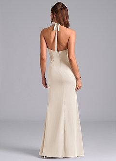 Azazie Valerie Bridesmaid Dresses White Alabaster Mermaid Pleated Chiffon Dress image6