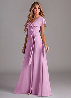 Azazie Lainey Bridesmaid Dresses Candy Pink A-Line with Pockets Chiffon Dress image11