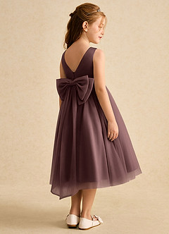 Azazie Winnie Flower Girl Dresses Espresso Ball-Gown Bow Tulle Dress image3