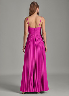 Azazie Chiana Robes de demoiselle d'honneur Robe Trapèze en Mousseline de soie Sans bretelles Fuchsia image6