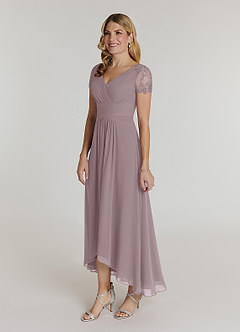 Azazie Thais Abiti per la Madre della Sposa Abito A-Line in Chiffon Pizzo Dusk image3