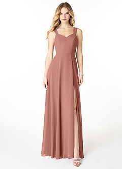 Azazie Julie Bridesmaid Dresses Cedar Rose A-Line Sweetheart Neckline Chiffon Dress image1