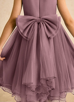 Azazie Lass Flower Girl Dresses Vintage Mauve A-Line Bow Tulle Dress image6