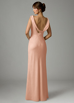 Azazie Kieryn 신부 들러리 드레스 인어 주름진 스트레치 새틴 바닥 길이 드레스 image5