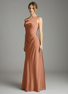 Azazie Emerson Vestidos de damas de honor Vestido de Bronceador de Satén Elástico de Corte Sirena con Vestidos sin tirantes image4