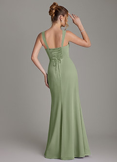 Azazie Agustina Bridesmaid Dresses Pistachio Mermaid Corset Chiffon Dress image7