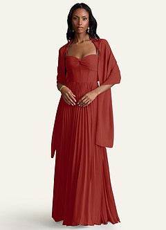 front Azazie Scialle In Chiffon Irlandese In Colori Coordinati