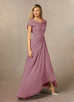 Azazie Mary Mother of the Bride Dresses Vintage Mauve A-Line Side Slit Chiffon Dress image4