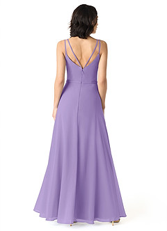 Azazie Janine Bridesmaid Dresses Tahiti A-Line V-Neck Chiffon Dress image4