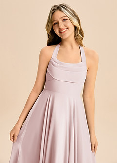 Azazie Kady Junior Blushing Pink A-Line Sweetheart Neckline Chiffon Dress image6