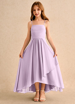 Azazie Twilight Dance Girls Formal Abiti da Ragazza di Fiori Abito A-Line in Chiffon Plissettato Lilla Glassato image6