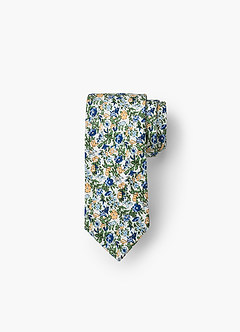 front Men's Cotton Floral Tie