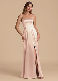 Azazie Wren Bridesmaid Dresses English Rose A-Line Strapless Metallic Satin Dress image5