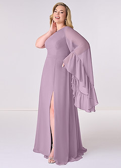 Barbie ♥ Azazie Bridesmaid Dresses Wisteria A-Line Long Sleeve Chiffon Dress image9