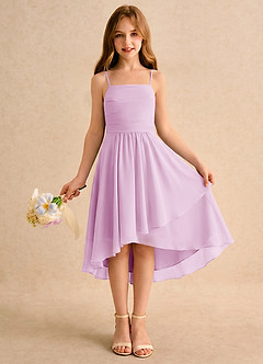 Azazie Twilight Dance Girls Formal Flower Girl Dresses Candy Pink A-Line Pleated Chiffon Dress image1