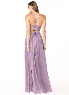 Azazie Aaida Brautjungfernkleider A-Linie Korsett Chiffon Kleid Blauregen image2
