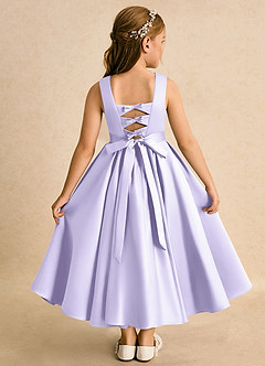 Azazie Junebuj vestidos de niña de las flores Vestido de Lila de Satin Mate de Princesa con Plisado image1