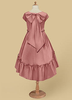 Azazie Lee Flower Girl Dresses Rosette A-Line Bow Stretch Satin Dress image7