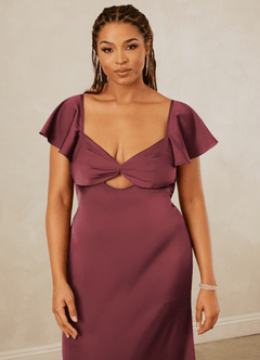 Christian Siriano Bridal for Azazie 1005 Brautjungfernkleider Etui Herzausschnitt Stretch-Satin Kleid Merlot image14
