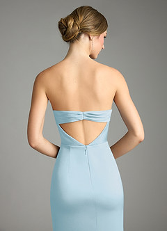 Azazie Leonis Bridesmaid Dresses Sky Blue Mermaid Pleated Stretch Satin Convertible Dress image7