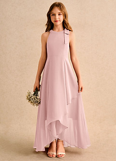 Azazie Boop Girls Formal Abiti da Ragazza di Fiori Abito A-Line in Chiffon Fiocco Rosa Cipria image1