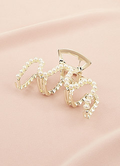 Pince à cheveux ondulée en perles