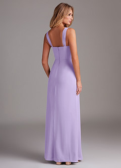 Azazie Denice Bridesmaid Dresses Lilac Sheath Pleated Chiffon Dress image6