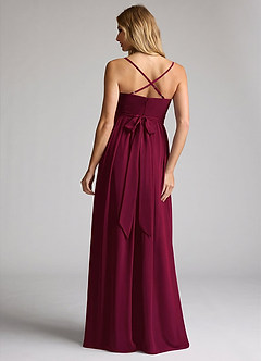 Azazie Llana Maternity Bridesmaid Dresses A-Line Chiffon Floor-Length Dress image2