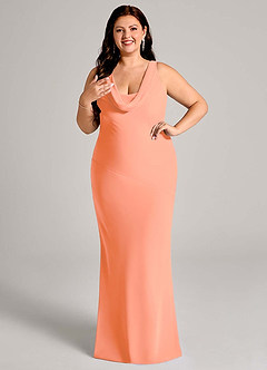 Azazie Rylina Vestidos de damas de honor Vestido de Atardecer de Gasa de Corte Sirena con Plisado image10