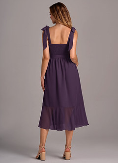 Azazie Deb Bridesmaid Dresses Plum A-Line with Pockets Chiffon Convertible Dress image6
