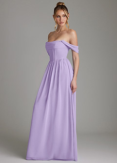 Azazie Caterina Bridesmaid Dresses Lilac A-Line Corset Chiffon Dress image9