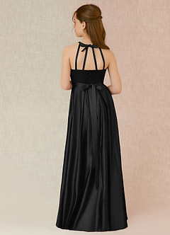 Azazie Arianthe A-Line Matte Satin Floor-Length Dress with Pockets image2