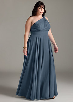 Azazie Charlize Bridesmaid Dresses Neptune A-Line One Shoulder Chiffon Dress image10