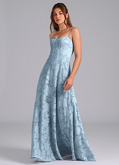 Azazie Stasy Bridesmaid Dresses Sky Blue A-Line Sweetheart Neckline Floral Burnout Dress image5